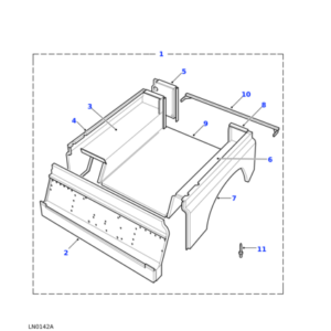 MTC1039 Land Rover Defender Rear Body Mounting Rail